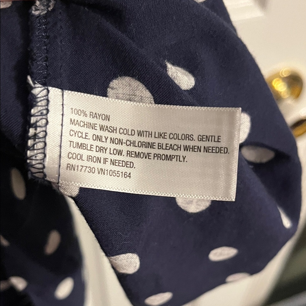 Merona Navy and White Polka Dot Sleeveless Wrap-Style Mini Dress - Picture 5 of 5